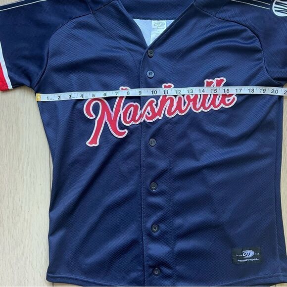OT Sports Nashville Sounds Navy Replica Button Up Jersey Youth XL Navy Baseball - Picture 8 of 11
